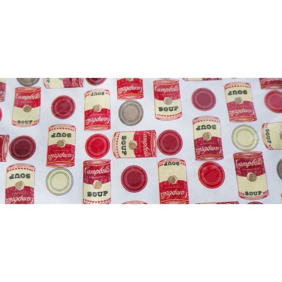 Campbell's Soup Vinyl Tablecloth Round 60" Andy Warhol Style, - Picture 3 of 5